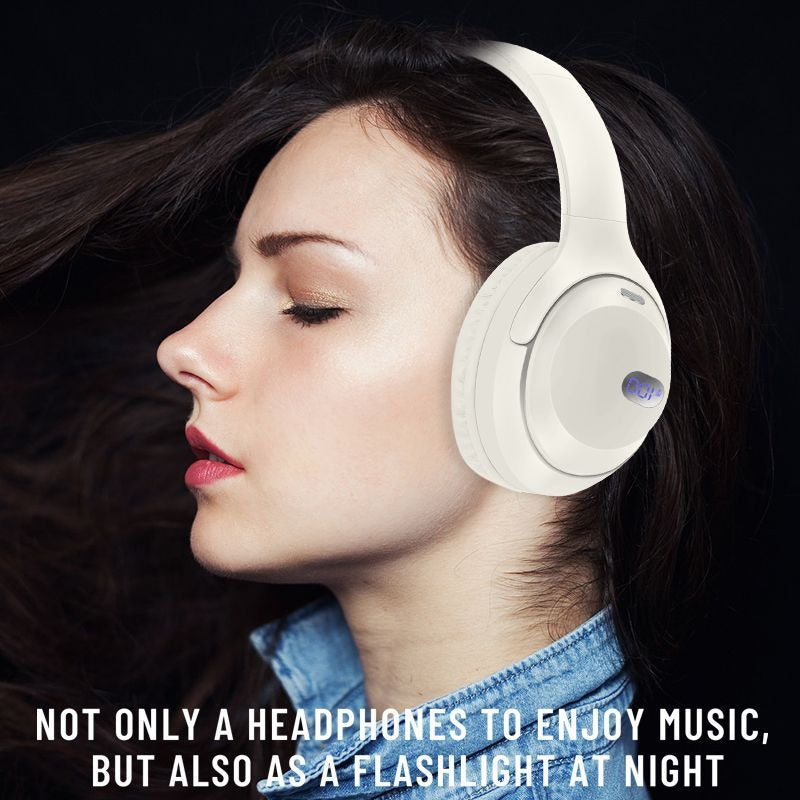 Foldable Bluetooth Headset with Battery Display.