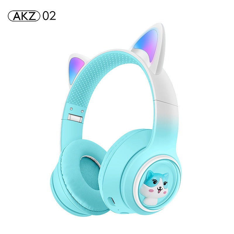AKZ-02 LED Cat-Ear Wireless Gaming Headset