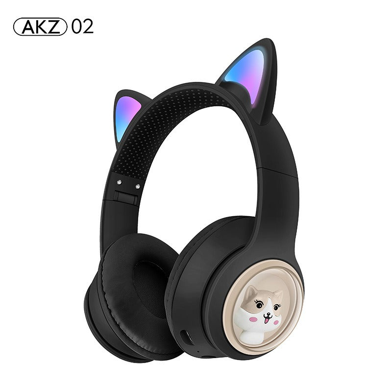 AKZ-02 LED Cat-Ear Wireless Gaming Headset