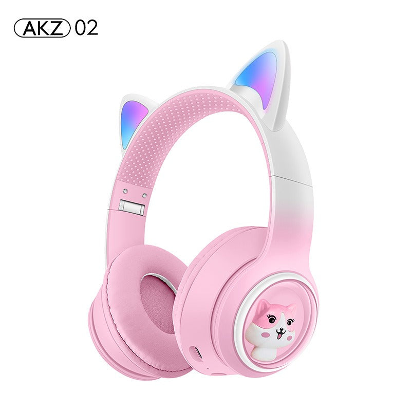 AKZ-02 LED Cat-Ear Wireless Gaming Headset