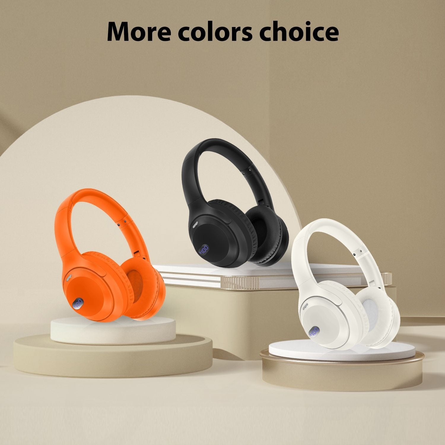 Foldable Bluetooth Headset with Battery Display 