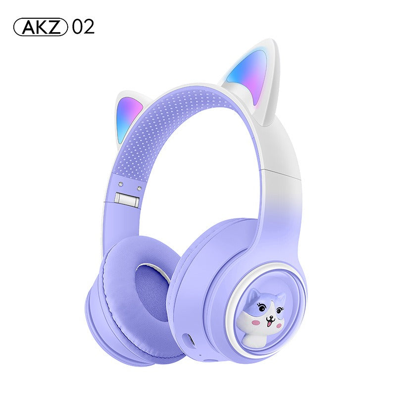AKZ-02 LED Cat-Ear Wireless Gaming Headset